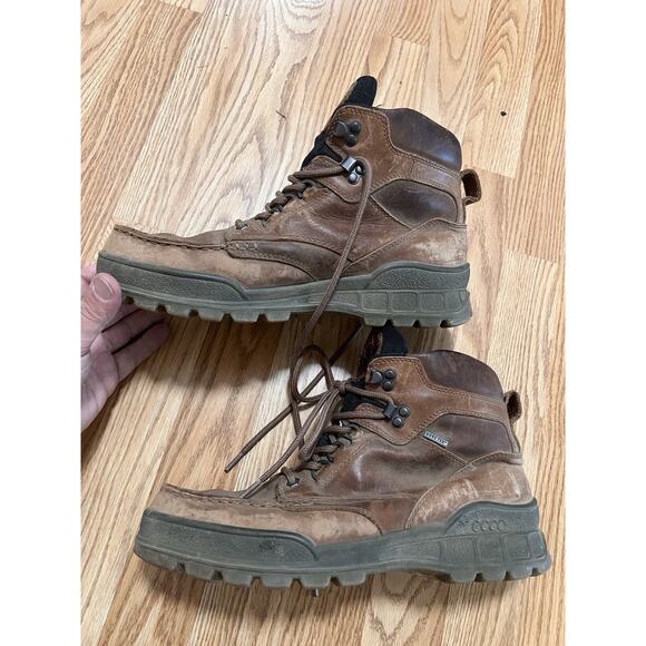 ECCO Mens Track 25 GoreTex Waterproof Mid High Hiking Boots Leather US 11 Eu 44 - Picture 1 of 10